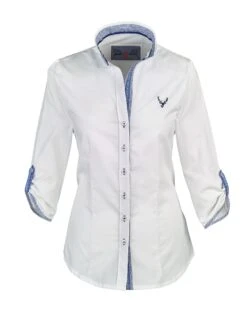 OS-Trachten Damen-Stehkragenbluse 7/8 Arm