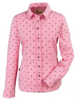 Skogen Damen-Langarmbluse Karo Mit Hirsch