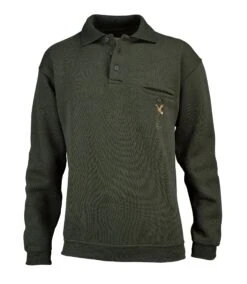 Hubertus Herren-Sweatshirt Mit Polokragen